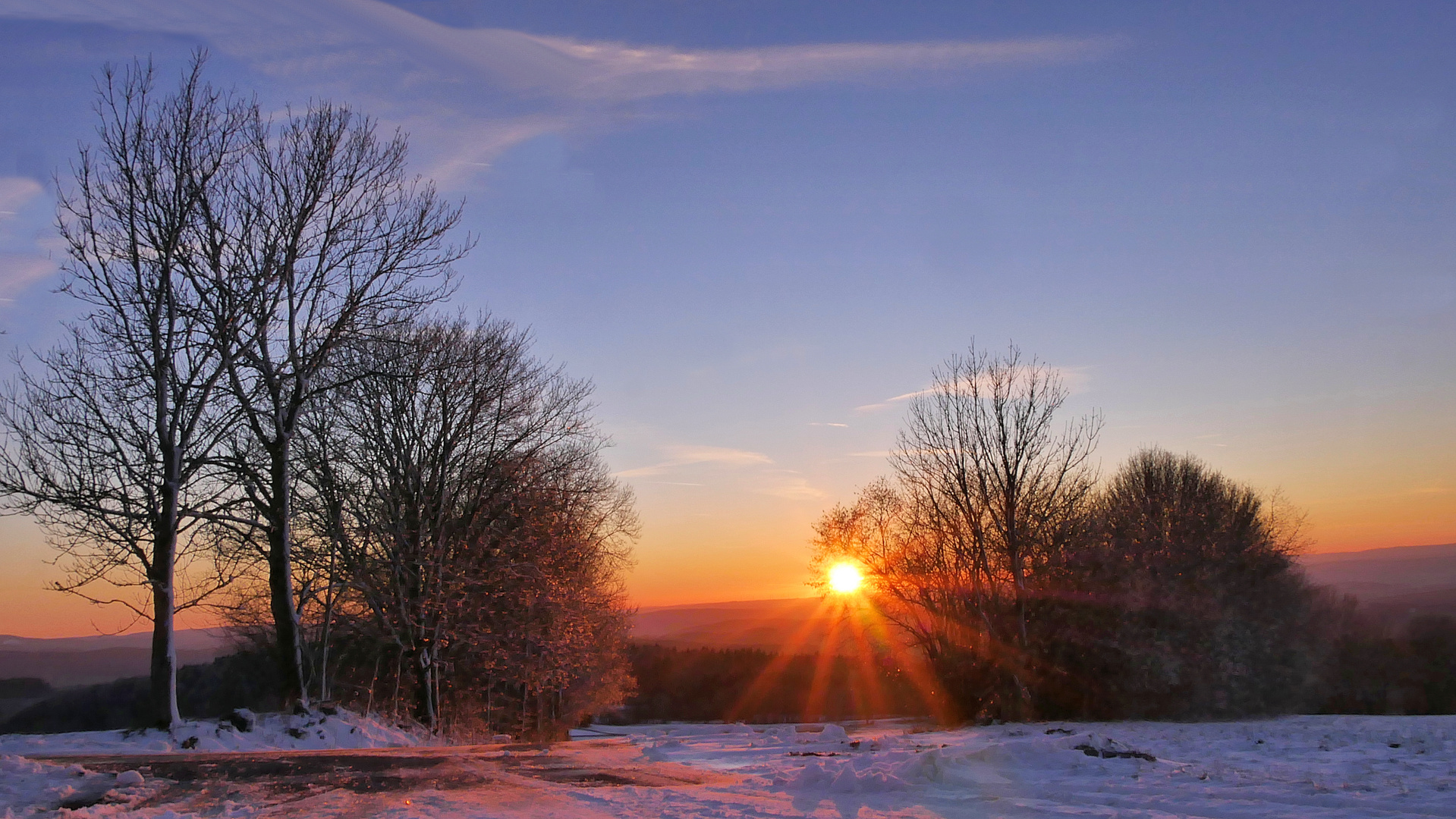 Sonnenuntergang in der Rhön