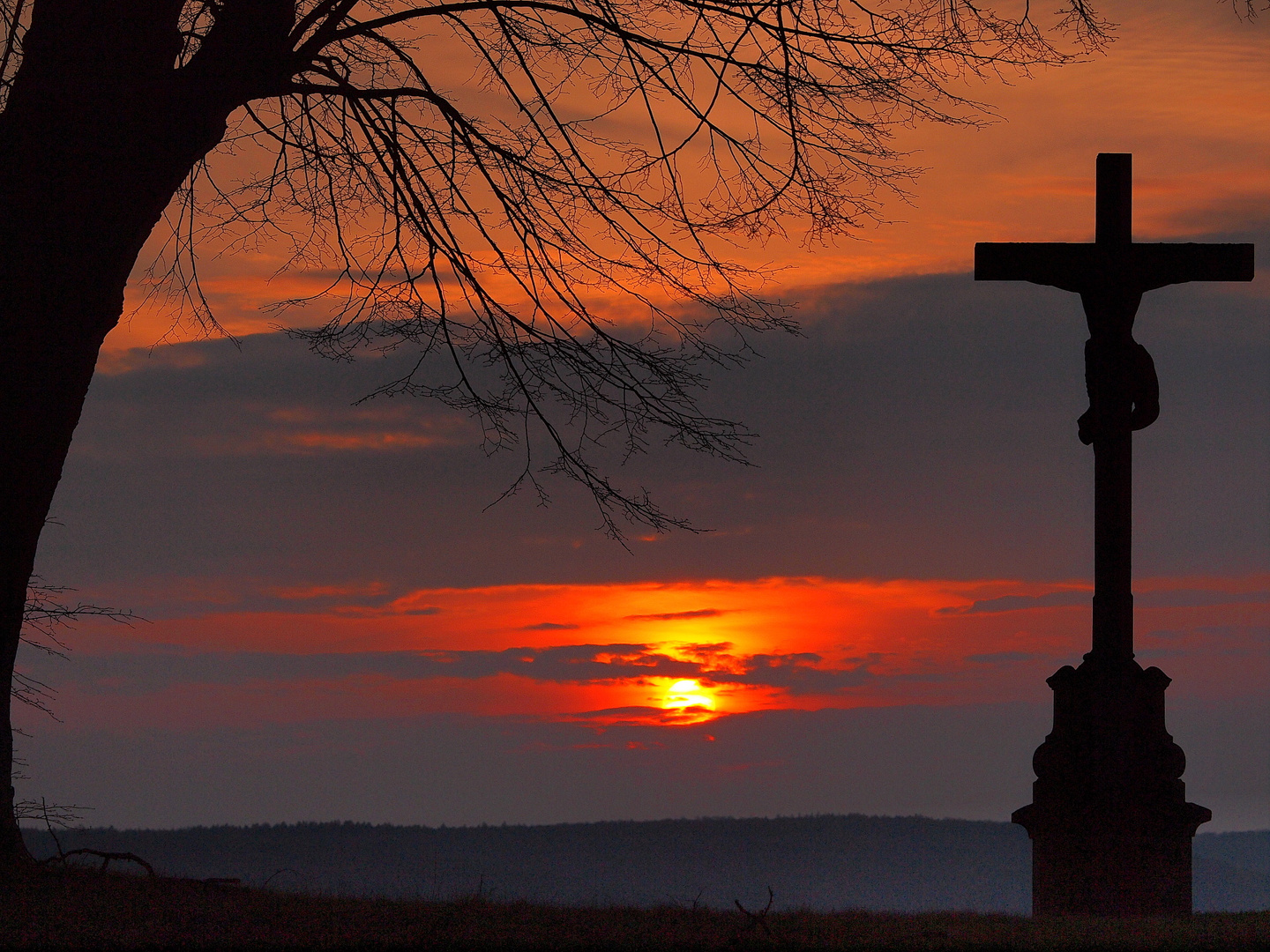 Sonnenuntergang in der Rhön