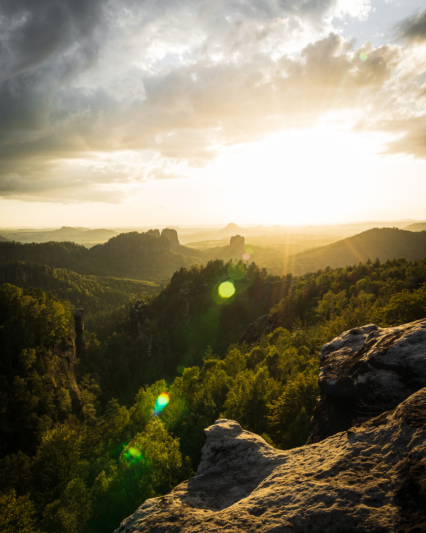 Sonnenuntergang in der sächsischen Schweiz 