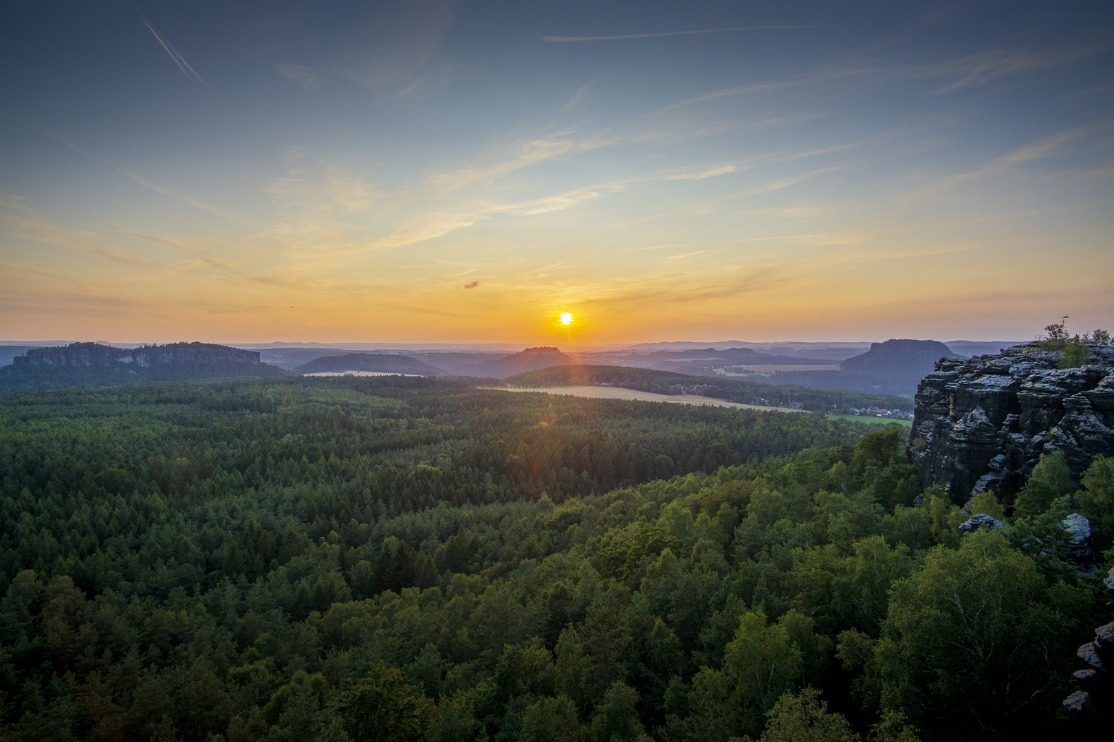 Sonnenuntergang in der Sächsischen Schweiz