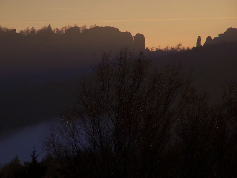 Sonnenuntergang in der sächsischen Schweiz