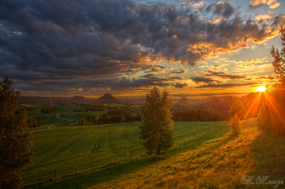 Sonnenuntergang in der Sächsischen Schweiz