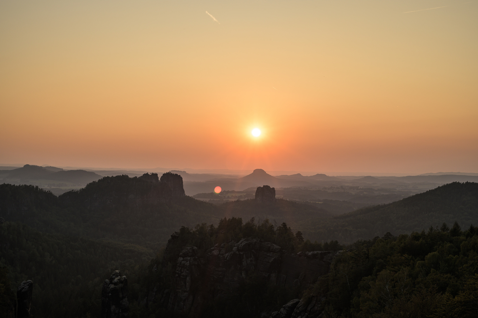 Sonnenuntergang in der Sächsischen Schweiz