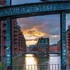 Sonnenuntergang in der Speicherstadt