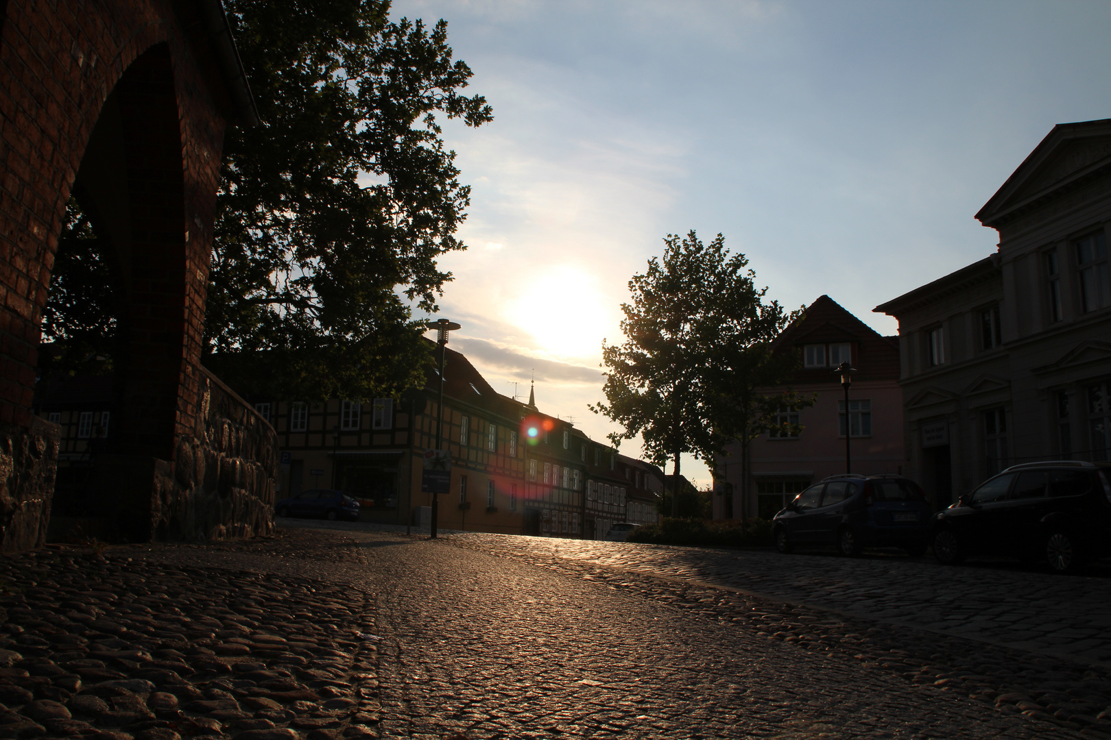 Sonnenuntergang in der Templiner Innenstadt