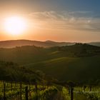 Sonnenuntergang in der Toskana, Provinz Siena