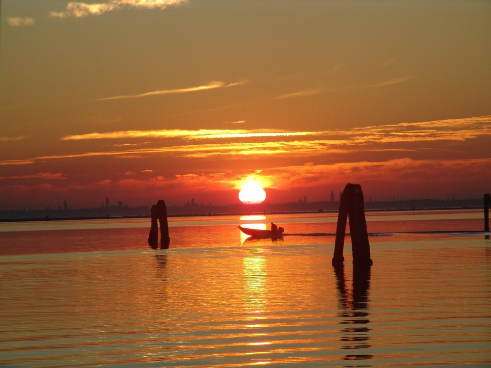 Sonnenuntergang in der venezianischen Lagune