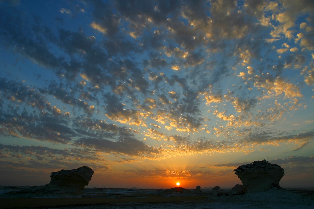 Sonnenuntergang in der Weissen Wüste