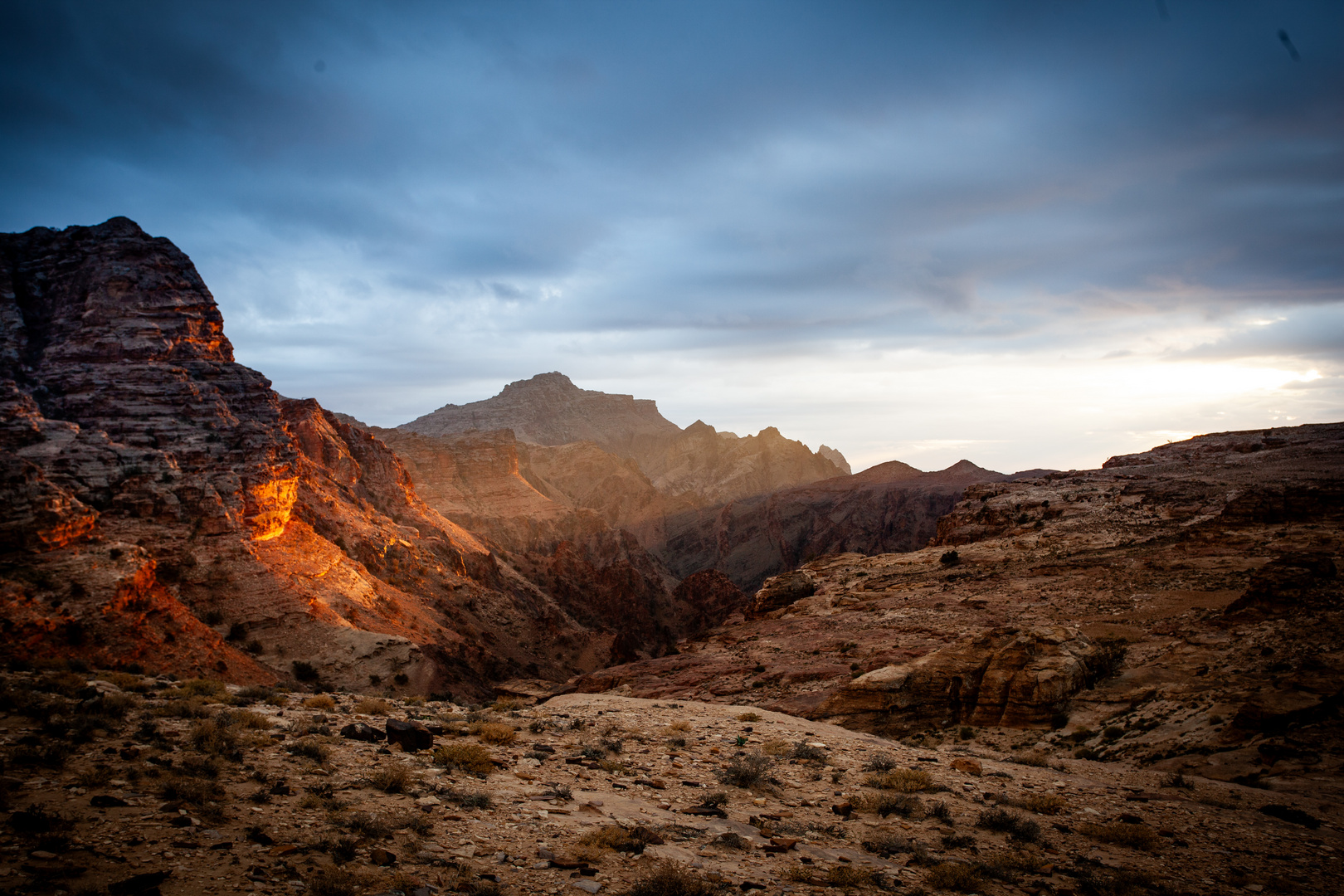 Sonnenuntergang in der Wüste Jordanien 