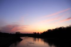 Sonnenuntergang in Dessau am 26. März 2020