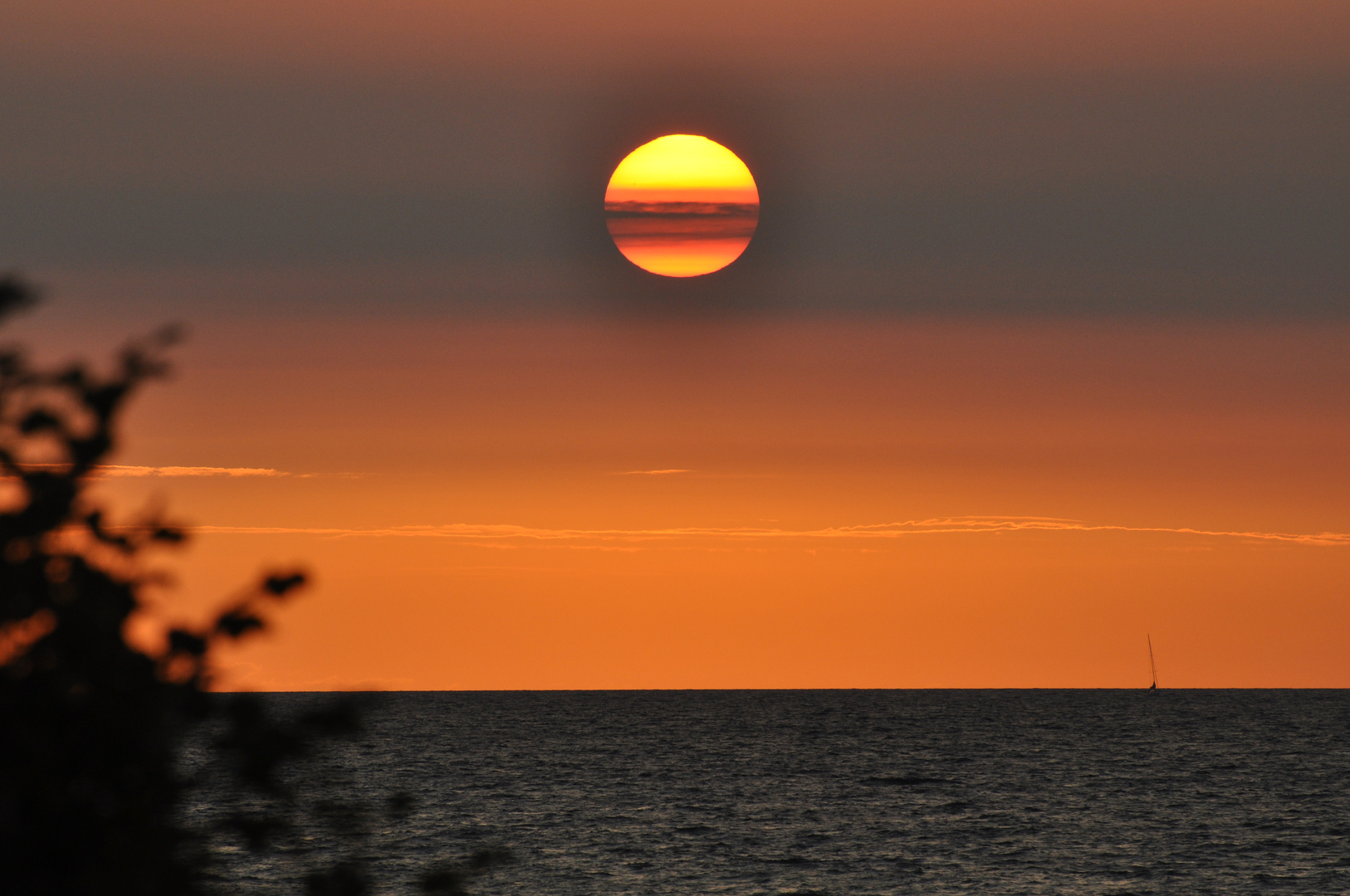 Sonnenuntergang in die Ostsee vor Warnemünde