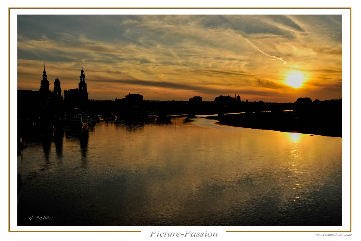 Sonnenuntergang in Dresden 