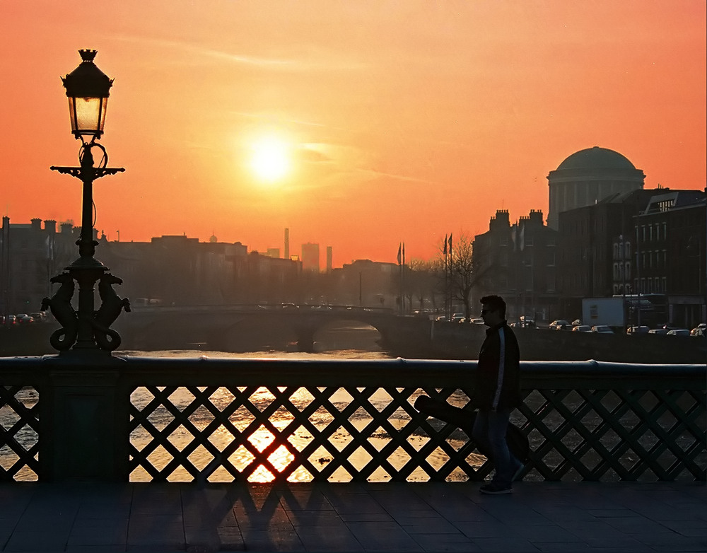 Sonnenuntergang in Dublin