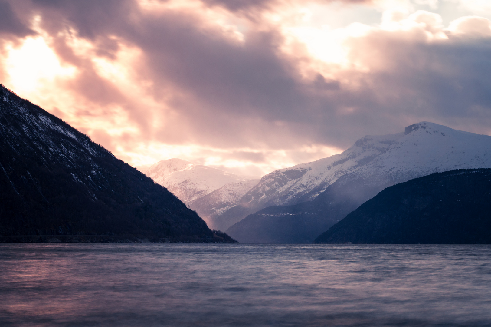 Sonnenuntergang in Eidfjord