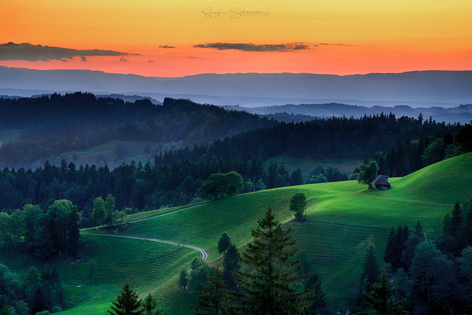 Sonnenuntergang in Emmental