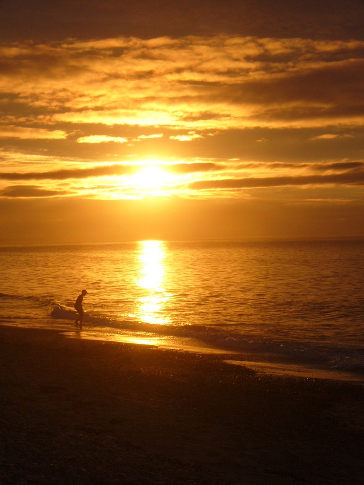 Sonnenuntergang in Findhorn (Schottland)