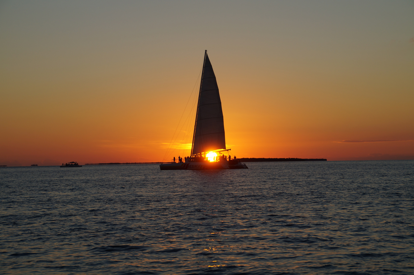 Sonnenuntergang in Florida mit Segler