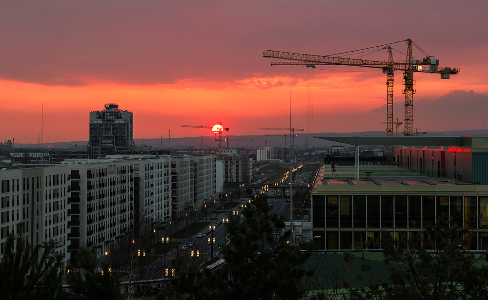 Sonnenuntergang in Frankfurt