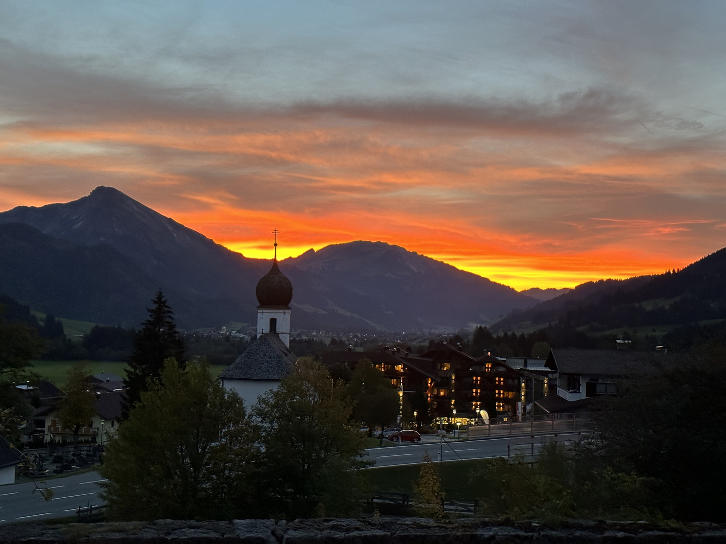 Sonnenuntergang in Grän 