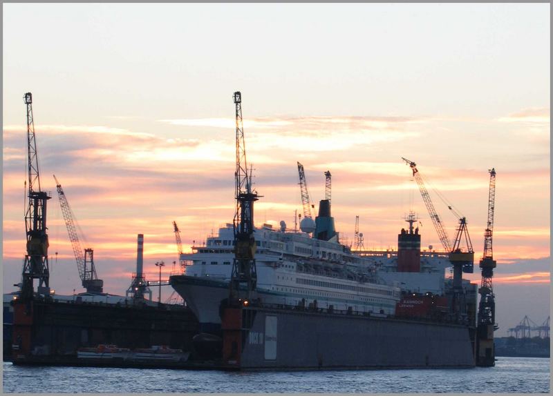 Sonnenuntergang in Hamburg