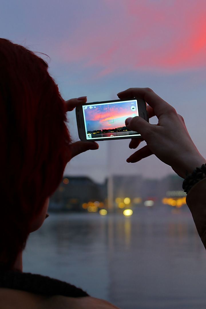 Sonnenuntergang in Hamburg