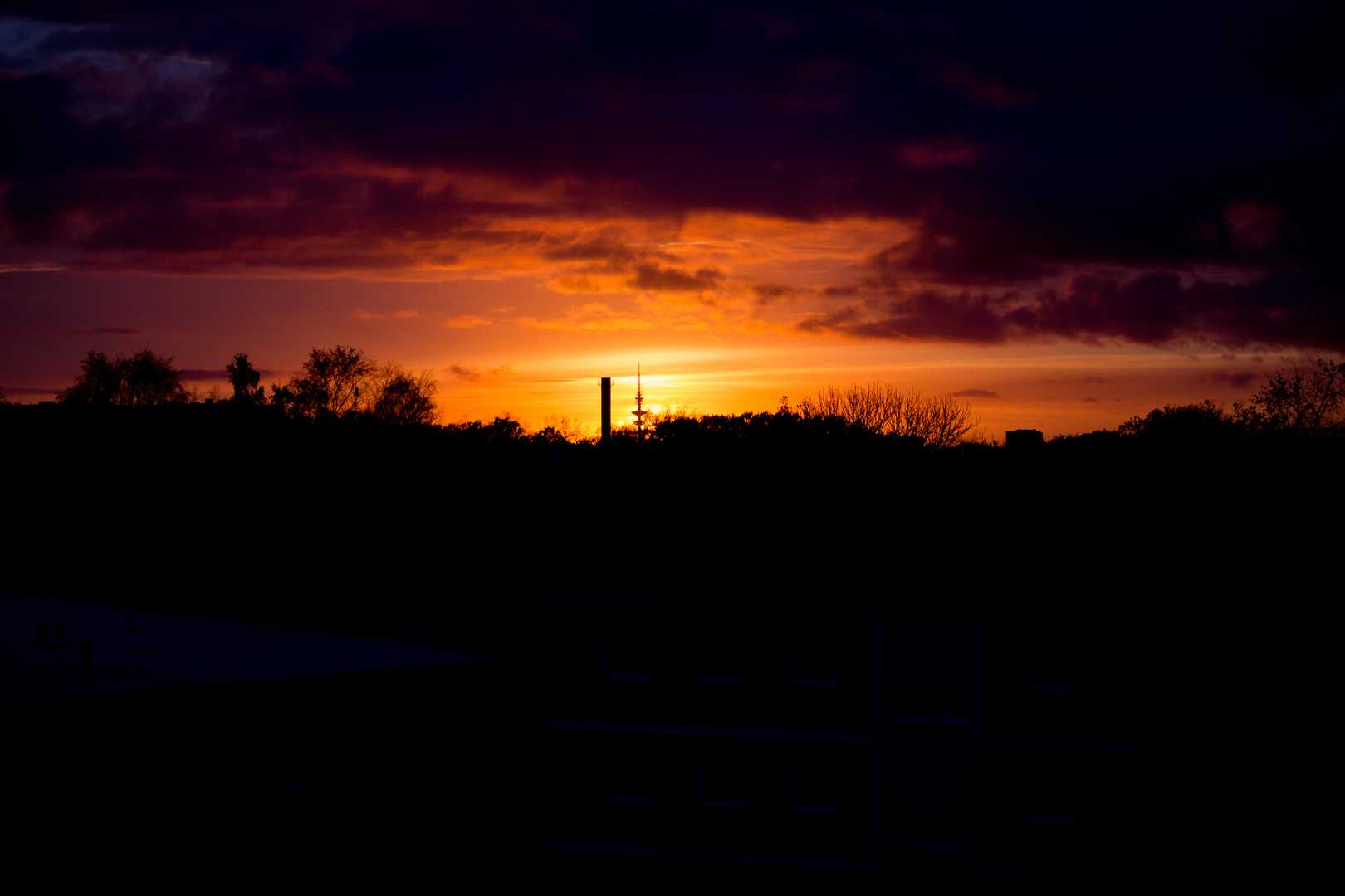 Sonnenuntergang in Hamburg