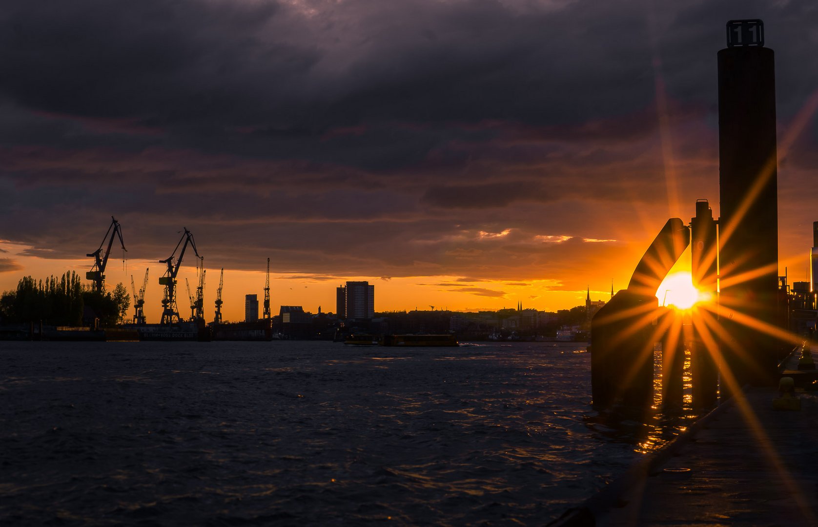 Sonnenuntergang in Hamburg