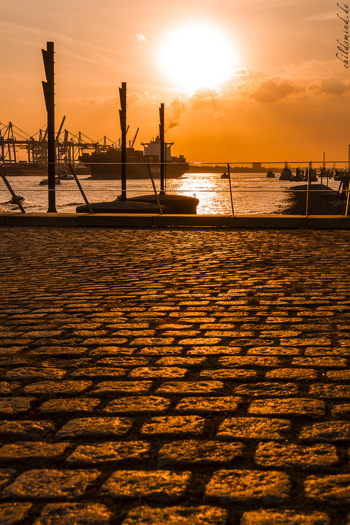 Sonnenuntergang in Hamburg, Spätsommer 2018