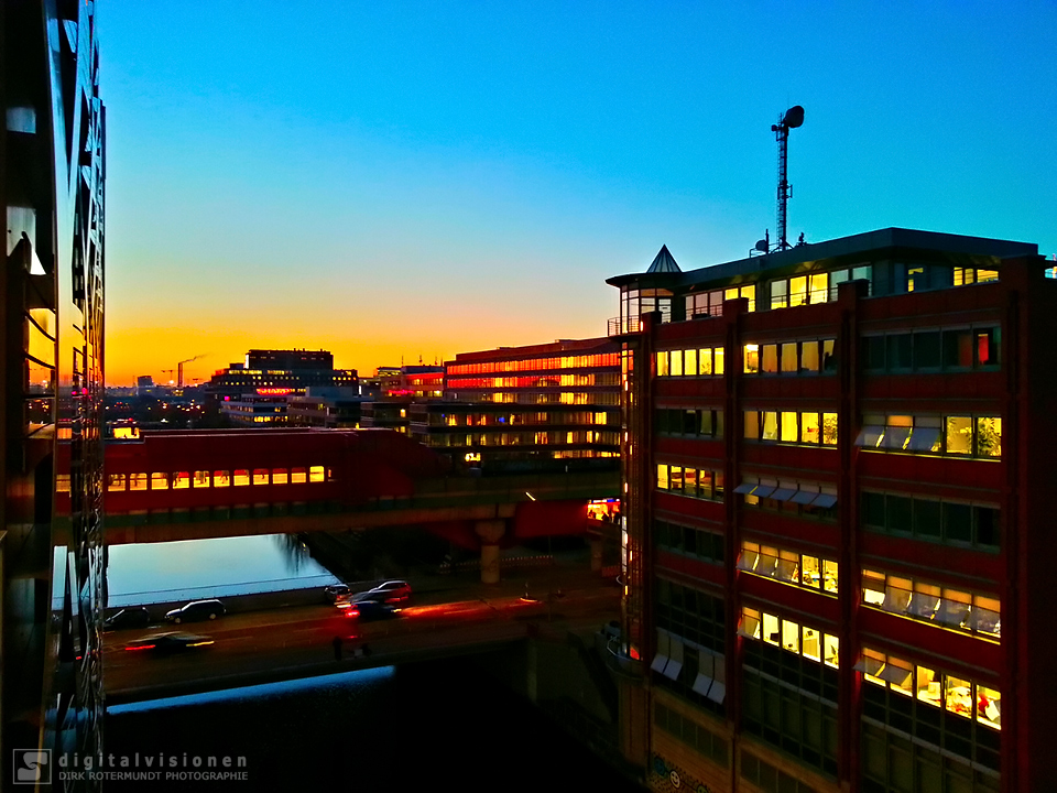 Sonnenuntergang in Hammerbrook