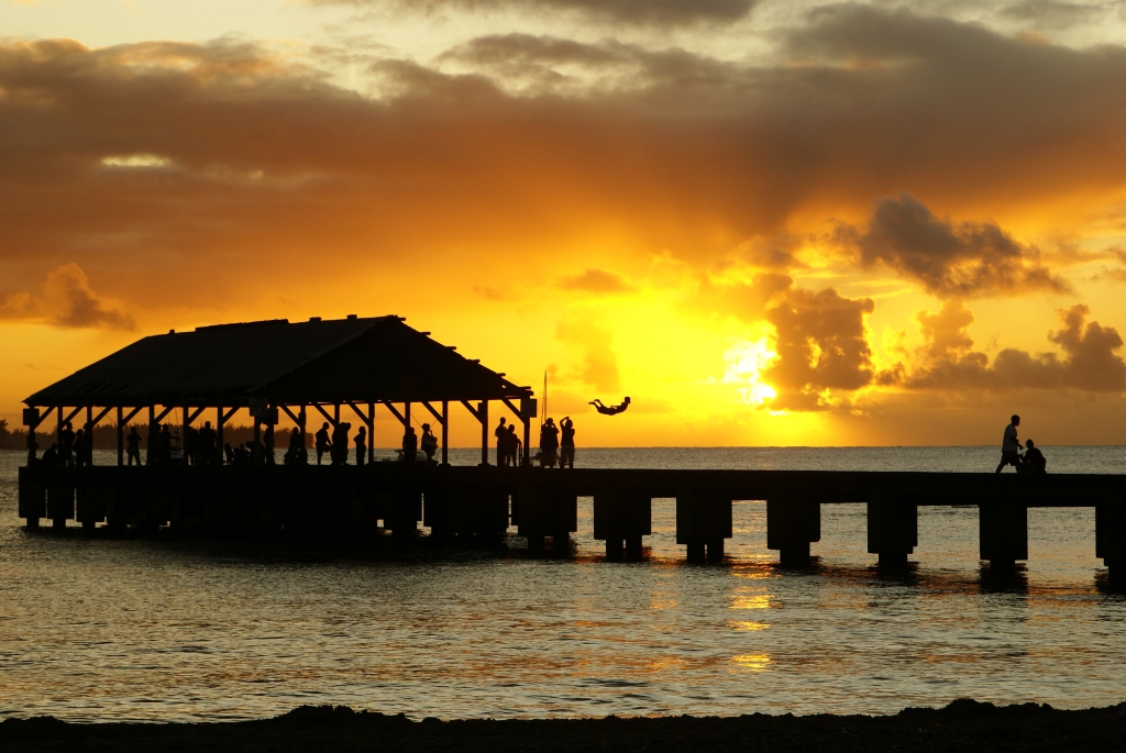 Sonnenuntergang in Hanalei, Kauai, Hawaii