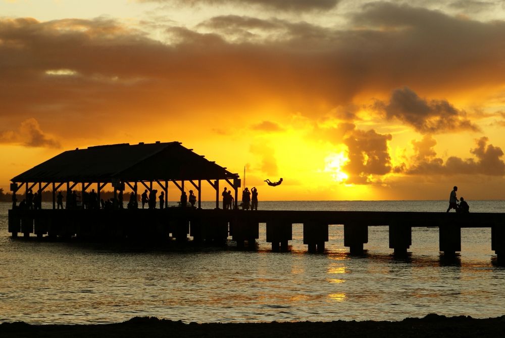 Sonnenuntergang in Hanalei, Kauai, Hawaii