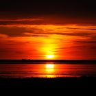 Sonnenuntergang in Husum Schobüll mit Blick auf die Nordsee