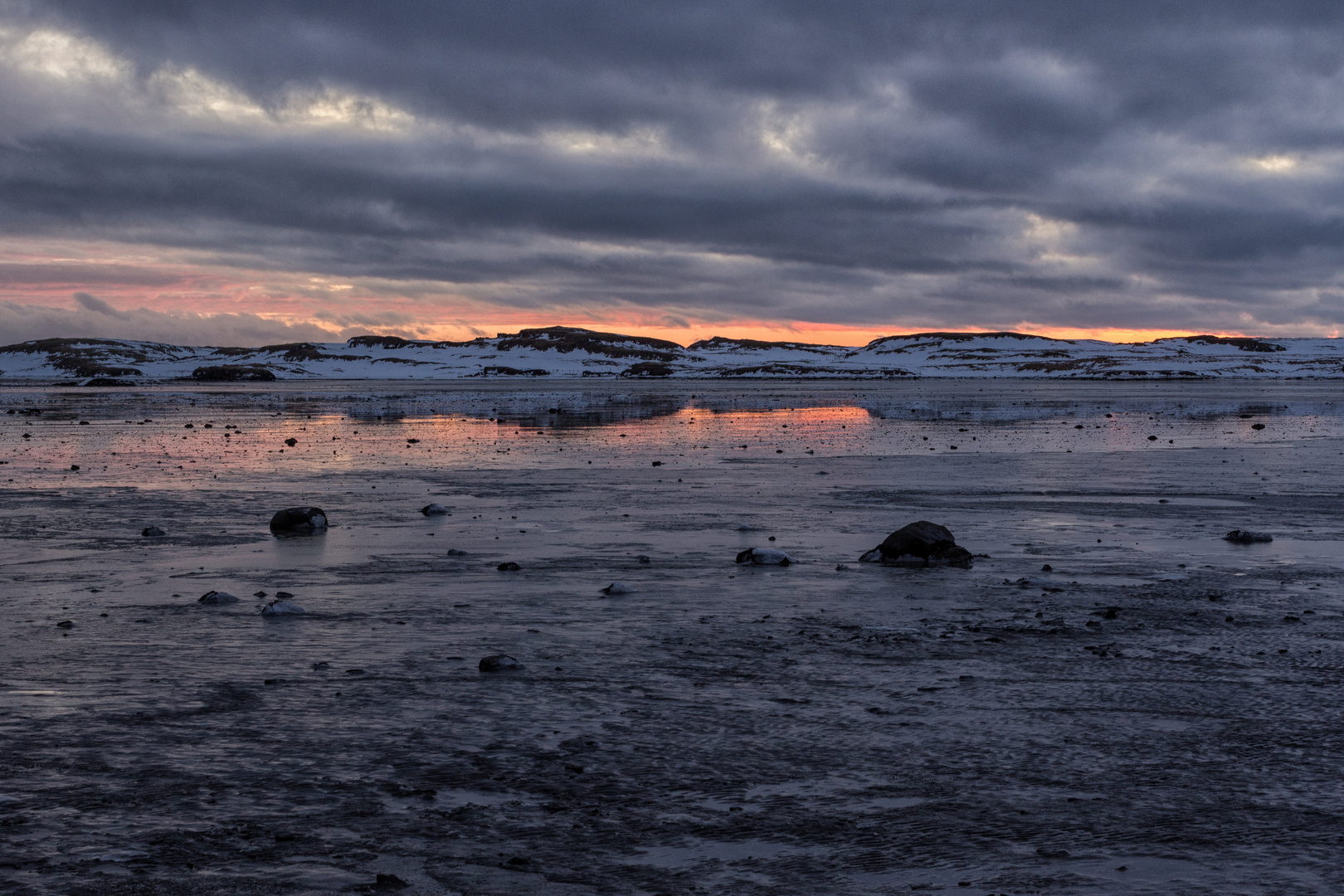 Sonnenuntergang in Islands Süden