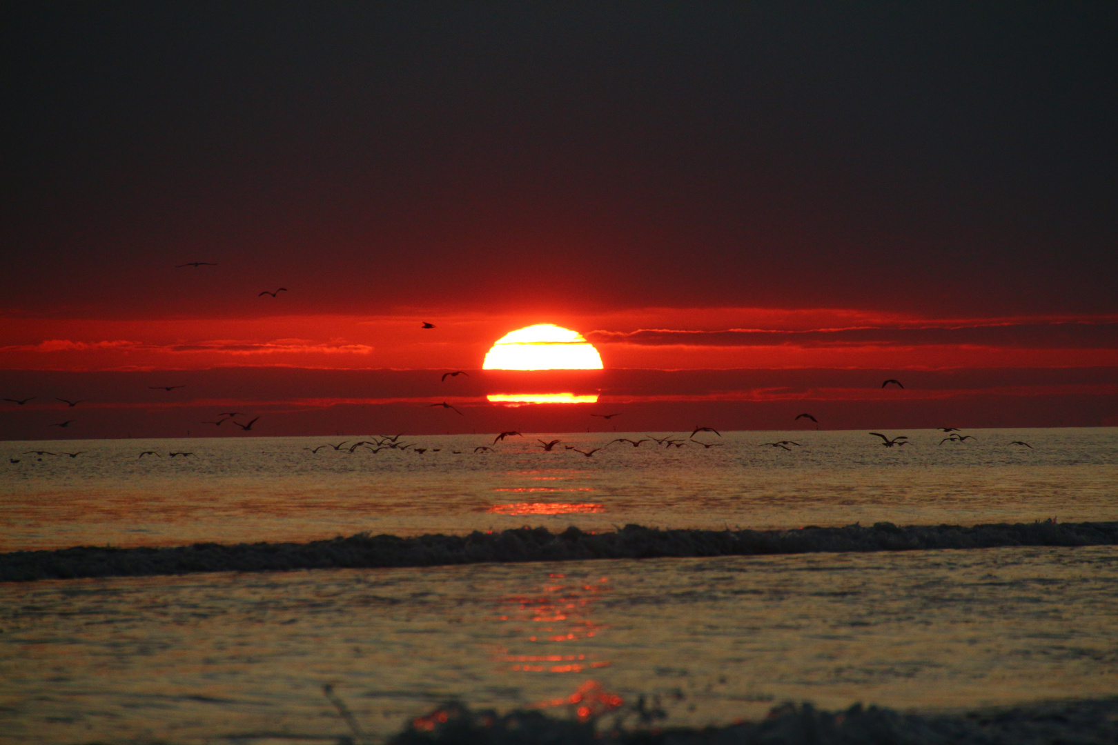 Sonnenuntergang in Islantilla, Spanien