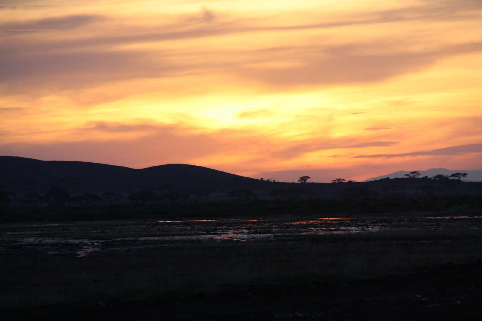 Sonnenuntergang in Kenia - Ambosli Park