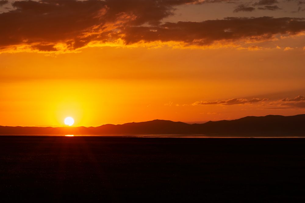 Sonnenuntergang in Kirgistan