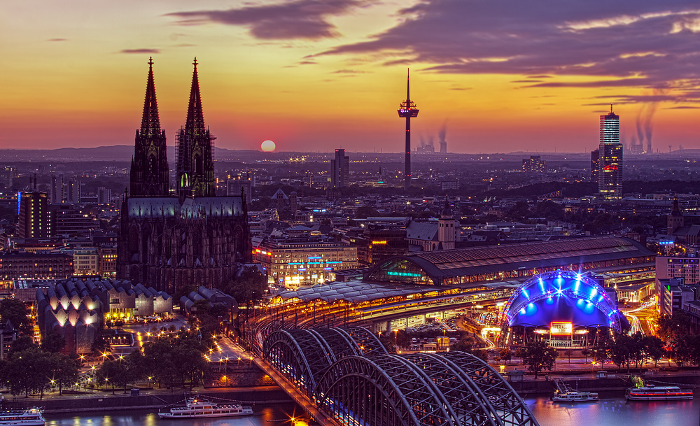 Sonnenuntergang in Köln