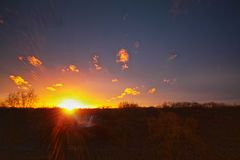 Sonnenuntergang in Köln im Dezember 2013