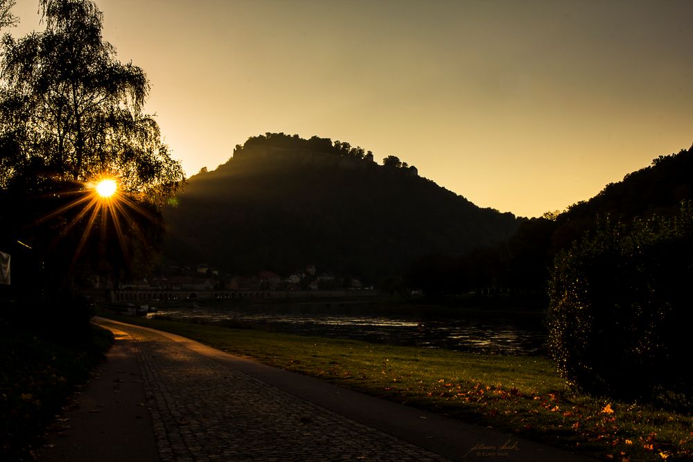 Sonnenuntergang in Königstein an der Elbe