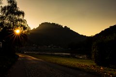 Sonnenuntergang in Königstein an der Elbe