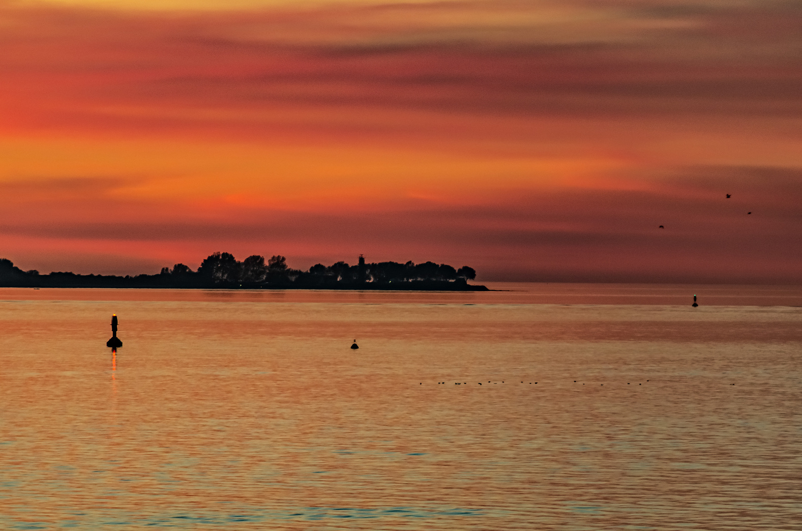 Sonnenuntergang in Laboe