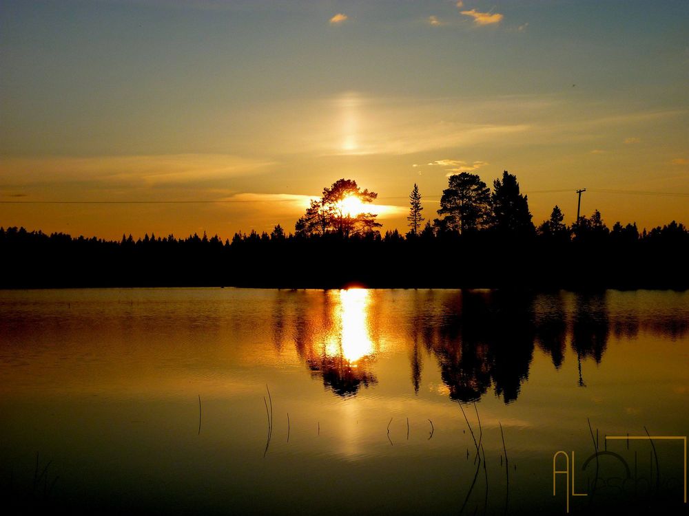 Sonnenuntergang in Lappland