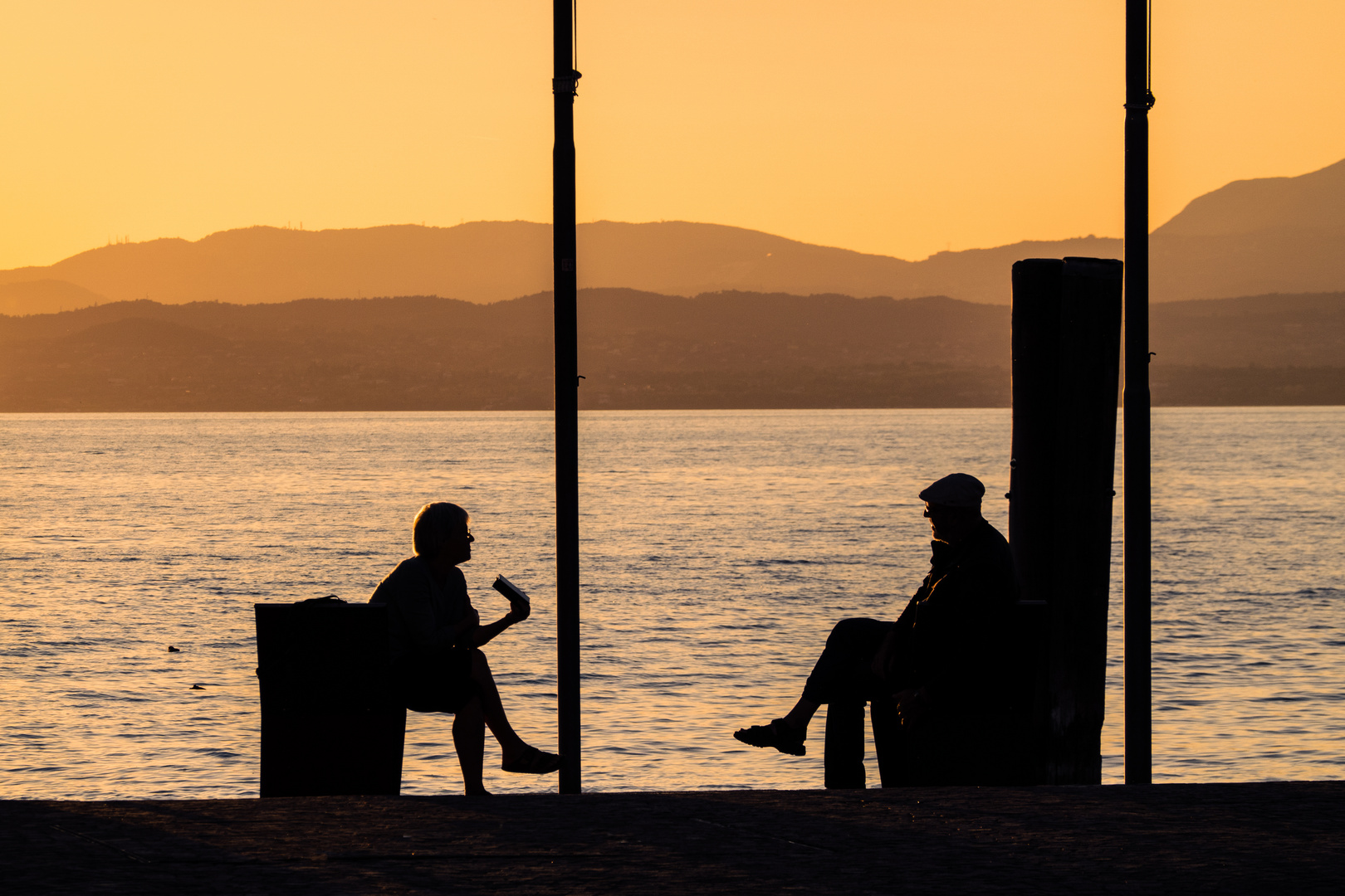 Sonnenuntergang in Lazise/Gardasee