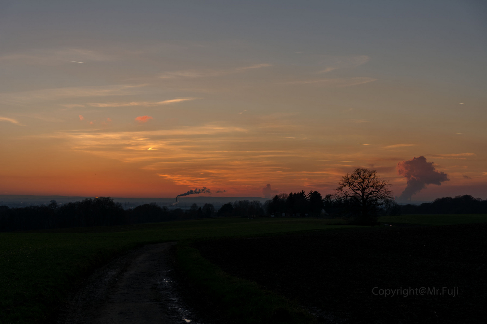 Sonnenuntergang in Leverkusen