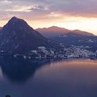 Sonnenuntergang in Lugano panorama