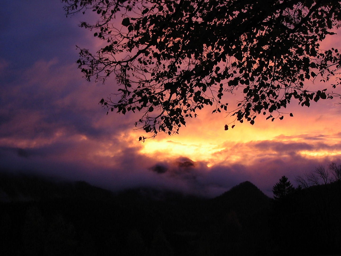 Sonnenuntergang in Mariazell