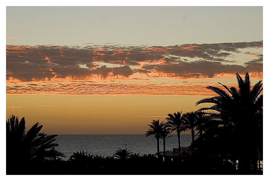 Sonnenuntergang in Maspalomas am Atlantik