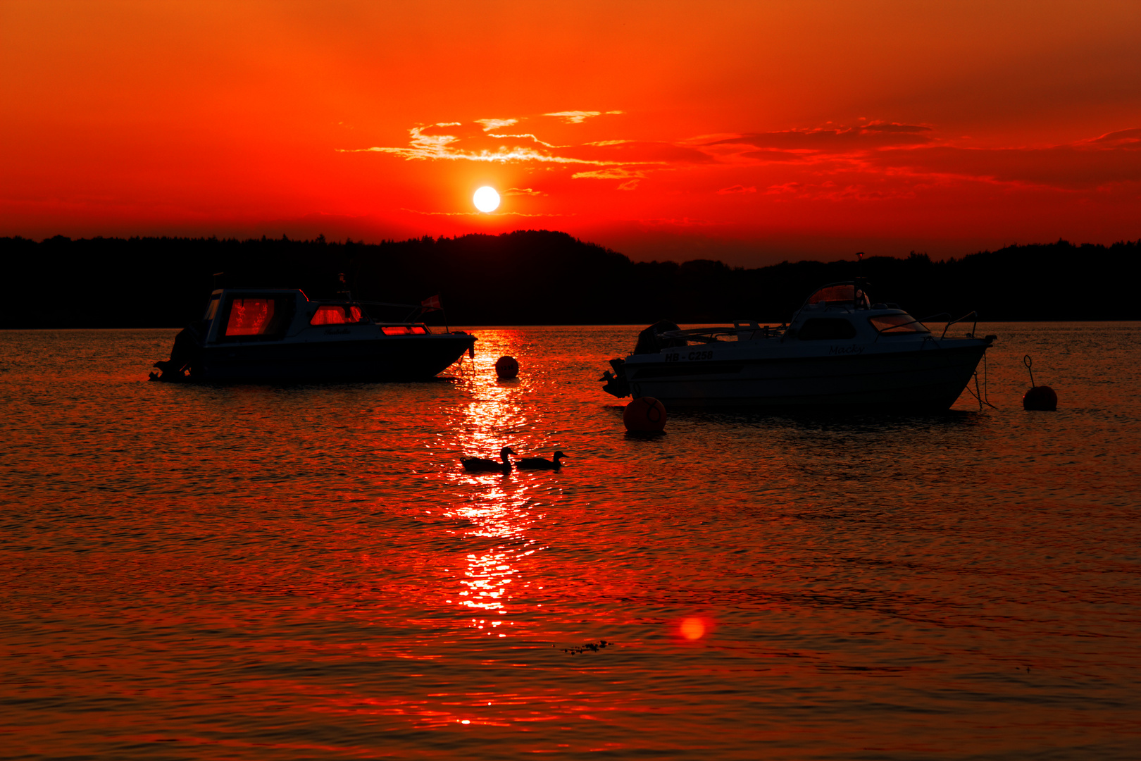 Sonnenuntergang in Middelfart am Lillebelt