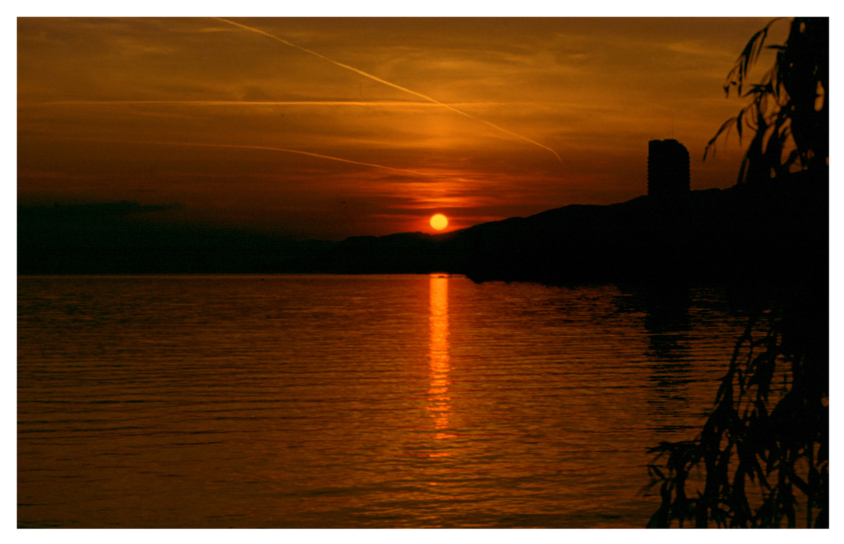 Sonnenuntergang in Montreux Schweiz