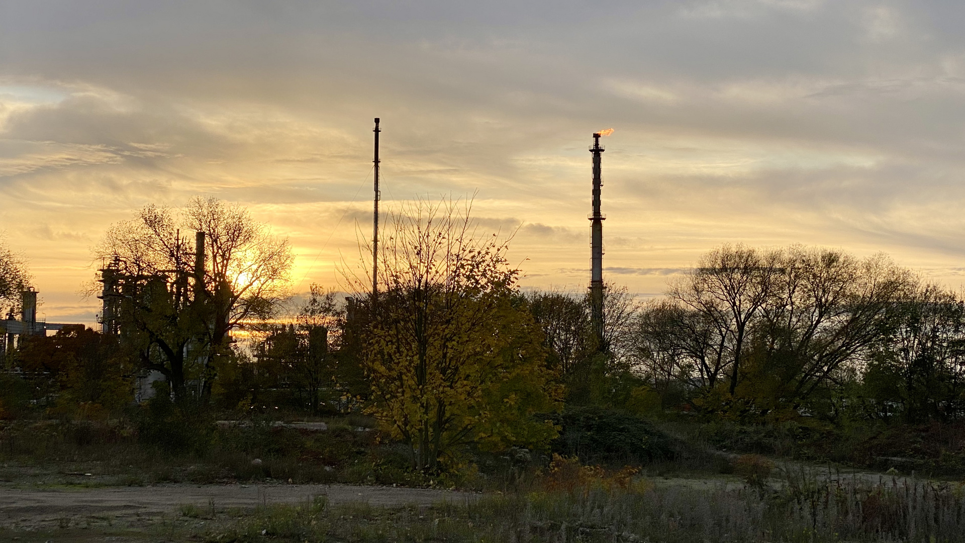 Sonnenuntergang in Moorburg